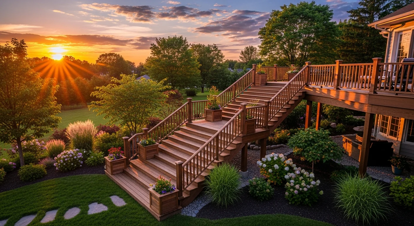 Deck Stair Ideas That Feel Custom Wide Stairs Landings and Walkout Transitions